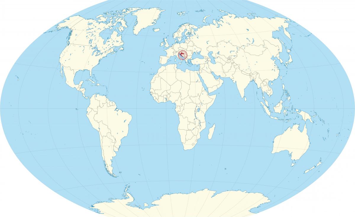 местоположение Хорватии на карте мира