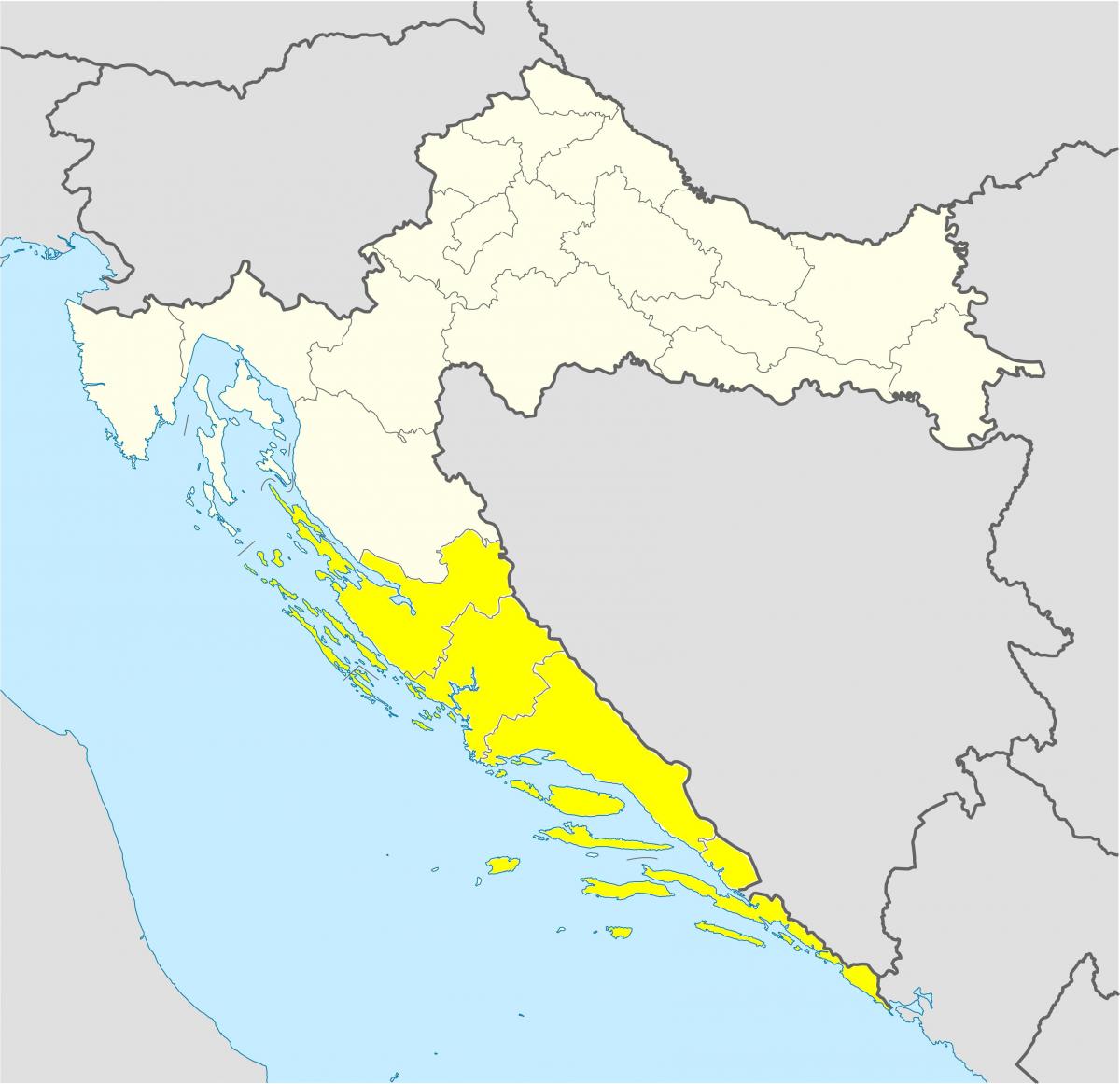 карта Южной Хорватии