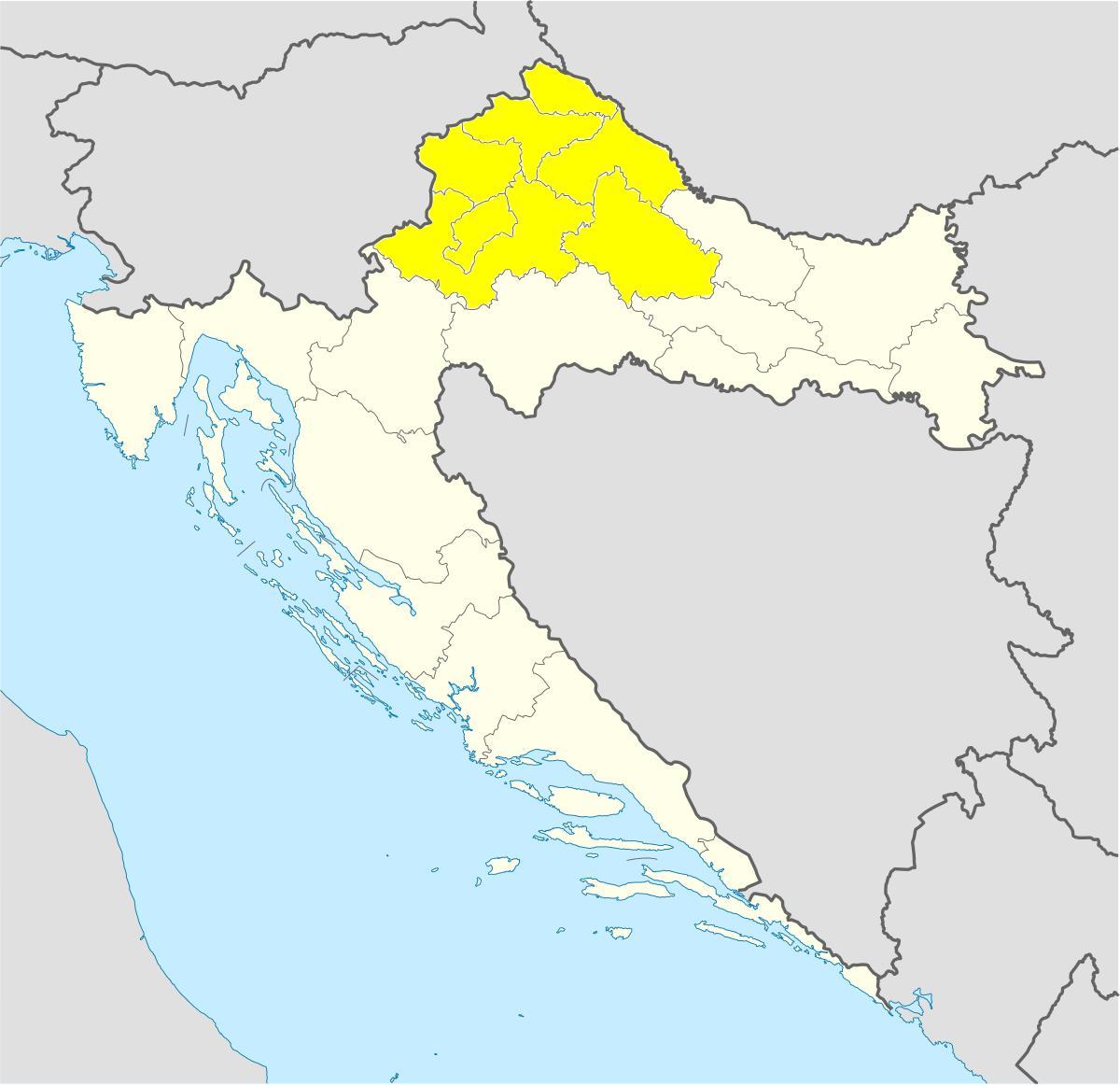карта севера Хорватии